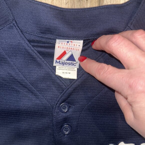 Milwaukee Brewers Braun Jersey Blue Gold White Med MLB Majestic Top Women's M/M - Picture 4 of 7